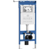 Унитаз подвесной Roxen Antares в комплекте с инсталляцией StounFix Dual Fresh 6 в 1 968010 (кнопка: золото глянцевое )