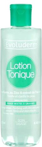 

Evoluderm Лосьон для лица Toning Lotion with Zinc с цинком и экстрактом зеленого чая (250 мл)