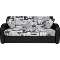 Диван Мебель-АРС Аккордеон Барон (жаккард/экокожа, газета/черный)