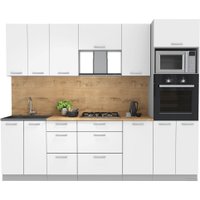 Готовая кухня Интерлиния Мила Лайт 2.6 ВТ (белый платинум/белый платинум/дуб бунратти)