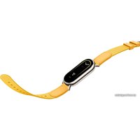 Фитнес-браслет Xiaomi Smart Band 8 (золотистый, с желтым ремешком из ткани с кожаными вставками, китайская версия)