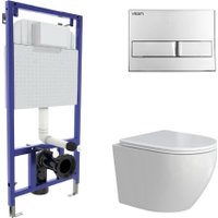 Унитаз подвесной Berges Wasserhaus Okus Rimless + Visam Slim 525 EX-043386 (с сиденьем)