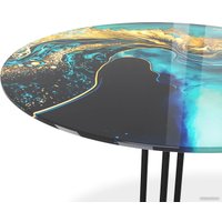 Журнальный столик Sheffilton SHT-CT55/H43 (королевский синий/черный муар)