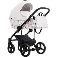 Универсальная коляска BEBETTO Magnum Light SE Pro (2 в 1, 03 белая кожа/черная рама)