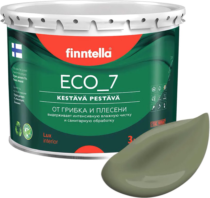 

Краска Finntella Eco 7 Oliivi F-09-2-3-FL021 2.7 л (темно-зеленый)