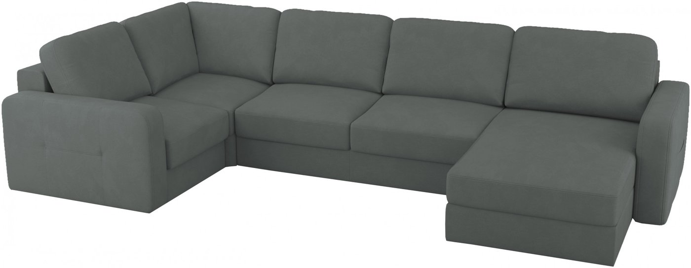 П-образный диван Mio Tesoro Aurora компл.3 правый (Velutto 32 темно-серый)