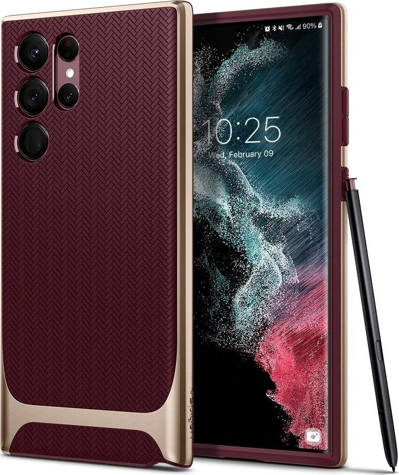 

Чехол для телефона Spigen Neo Hybrid для Galaxy S22 Ultra ACS04382 (бордовый)
