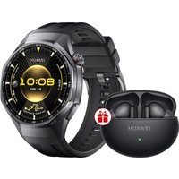 Умные часы Huawei Watch GT 6 Pro 46 мм (черный, с черным силиконовым ремешком, международная версия) + наушники Huawei FreeBuds 6i по акции