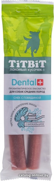 Лакомство для собак TiTBiT Dental+ Снек с говядиной и кальцием 85 г
