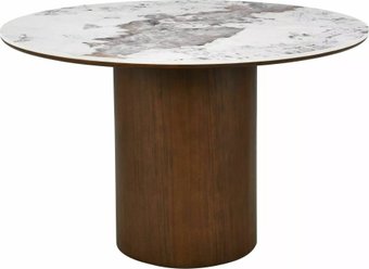 Кухонный стол Signal Rondo 120 (белый pandoro/орех)