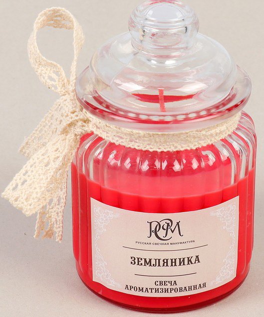 

Ароматизированая свеча Русская свечная мануфактура Земляника в банке 3654483
