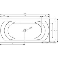 Ванна Riho Linares 190x90 BT48 (с ножками)