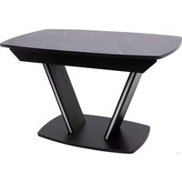 Кухонный стол Аврора Дрезден 130-161.5x80 (камень черный/черный)