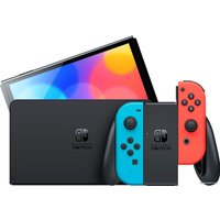 Игровая приставка Nintendo Switch OLED (черный, с неоновыми Joy-Con)