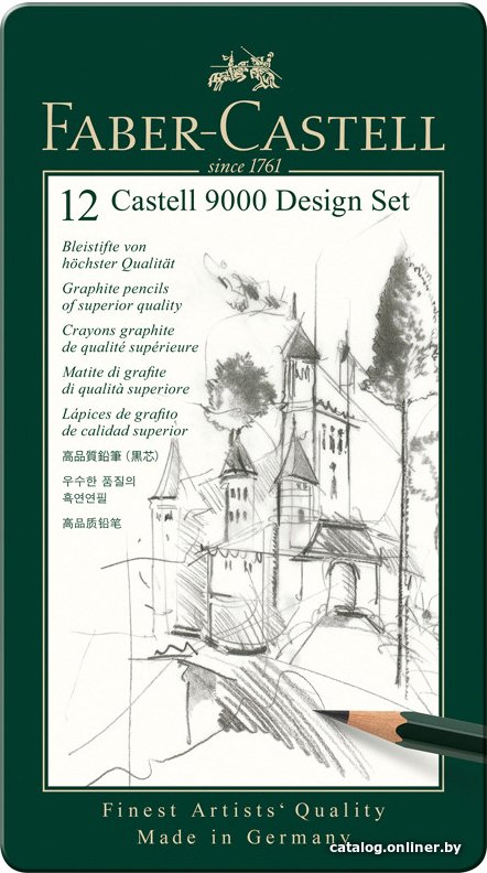 Набор простых карандашей Faber Castell 9000 4B-6H 119064 (12 шт)
