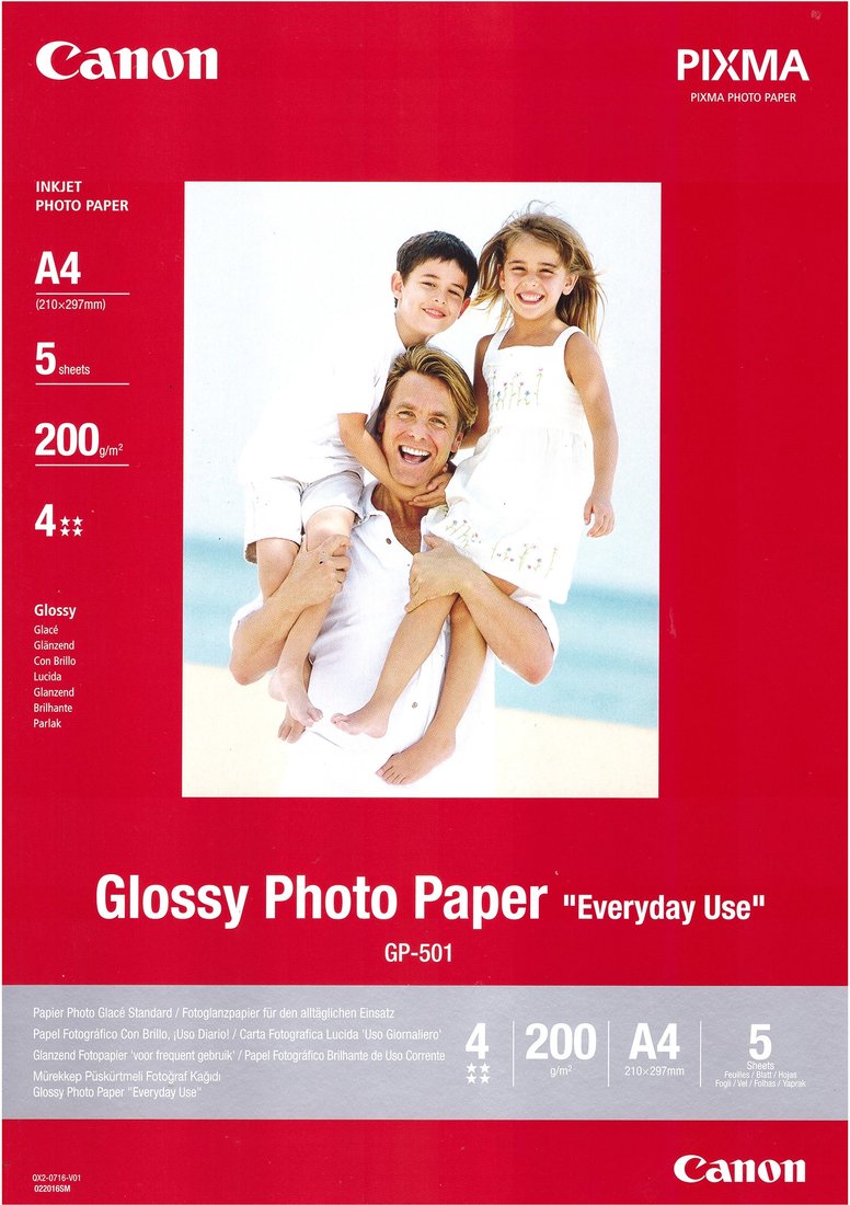 

Фотобумага Canon Everyday Use Glossy GP-501 A4 200 г/м2 5 л 0775B076