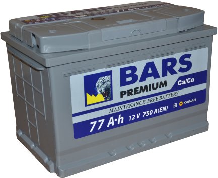 

Автомобильный аккумулятор BARS Premium 6СТ-77 АПЗ о.п. (77 А·ч)