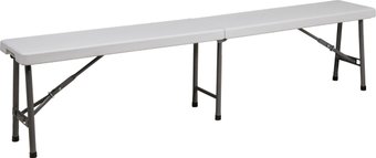 Скамейка AksHome складная пластиковая (белый)