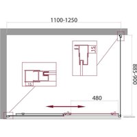 Душевой уголок BelBagno UNIQUE-AH-1-110/125-90-C-Cr (прозрачное стекло)