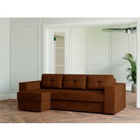 Угловой диван Настоящая мебель Ванкувер Лайт (угл., бон., левый, рогожка, коричневый)