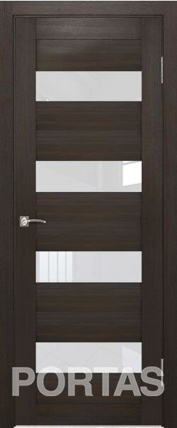 

Межкомнатная дверь Portas S23 70x200 (орех шоколад, стекло lacobel белый лак)
