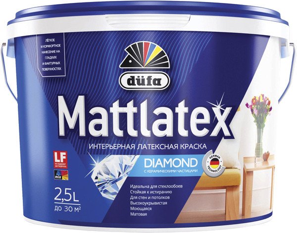 

Краска Dufa ВД Mattlatex RD100 (2.5 л, белый)