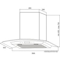 Кухонная вытяжка Germes Alt sensor led 50 (нержавеющая сталь)