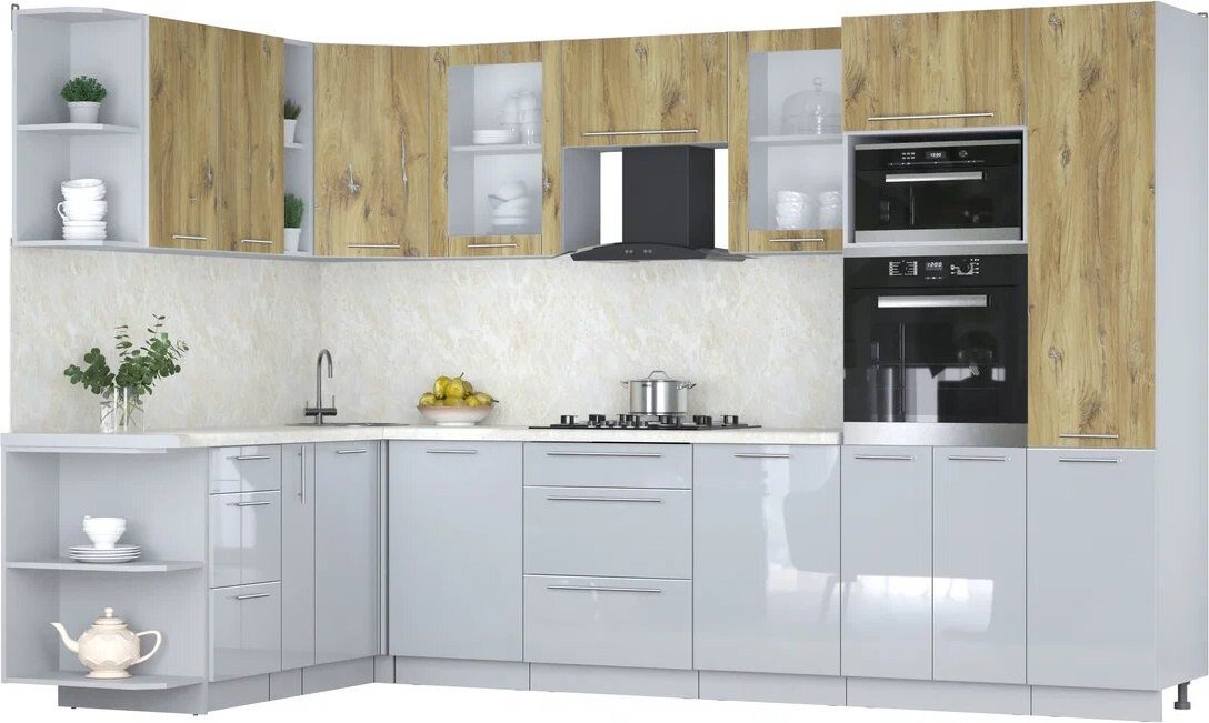 

Готовая кухня Интерлиния Мила Пластик 1.88x3.2 LV (дуб эпоксид/туманный глянец/опал светлый)