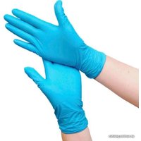 Нитровиниловые перчатки Wally Plastic L 100 шт (синий)