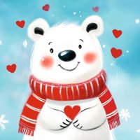 Алмазная мозаика  Феникс+ Мишка в шарфике 70833