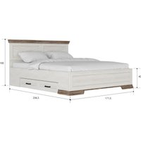 Кровать Black Red White Marselle LOZ160х200 с ящиками (ясень снежный/дуб сонома темный/ясень снежный)
