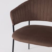 Стул с подлокотниками Алвест AV 433 (шоколадный бархат Confetti chocolate/черный)