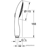 Душевая лейка Grohe Power&Soul 115 (белый) [27671LS0]