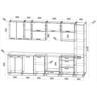 Готовая кухня Интерлиния Мила Лайт 3.1-ПМ4 (персидский жемчуг/персидский жемчуг/дуб бунратти)
