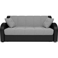 Диван Мебель-АРС Аккордеон Барон (рогожка/экокожа, серый/черный)