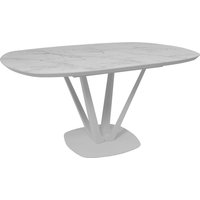 Кухонный стол Listvig Merlin 110-150х75 (МДФ+HPL-пластик белый Monte Belo/белый)