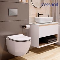 Унитаз подвесной Cersanit Brasko Smart DPL EO Slim + Aqua 40 Smart M 69334 (с кнопкой Estetica белый)
