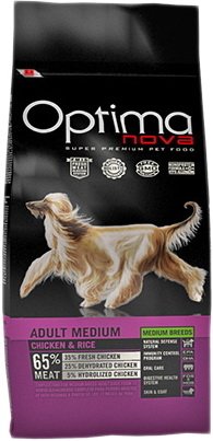 

Сухой корм для собак Optimanova Adult Medium Chicken & Rice 12 кг