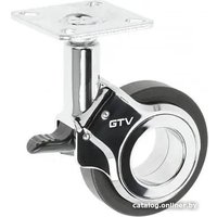 Колесо мебельное GTV GIRA д.75 мм (серое + хром c тормозом)
