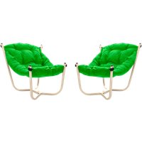 Кресло M-Group Чил 29360504 (2 шт, бежевый/зеленая подушка)