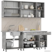 Готовая кухня Стендмебель Денвер 2.0 (белый/ателье светлое)