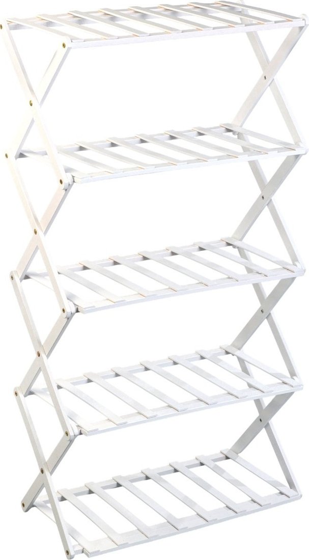 Подставка GreenGo 5 полок 50x25x89см напольный открытый (белый)