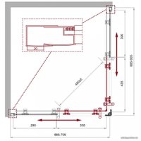 Душевой уголок BelBagno UNO-195-AH-2-90/70-P-Cr