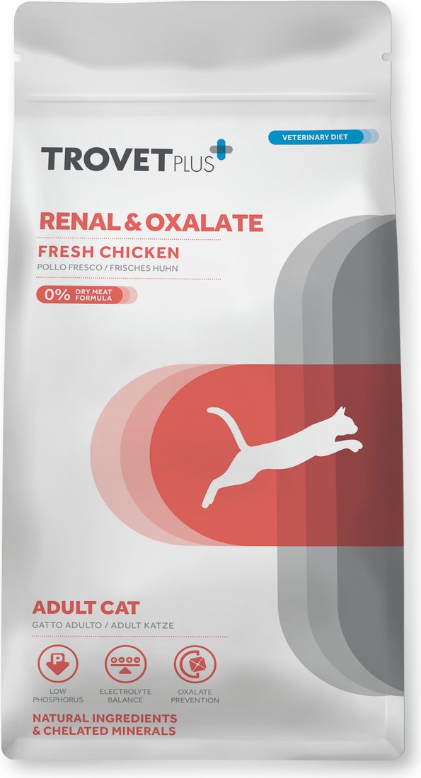 Сухой корм для кошек Trovet Plus Renal&Oxalate Fresh Chicken Свежая курица при хронической почечной недостаточности 1.2 кг