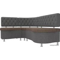 Угловой диван Лига диванов Вегас 105187 (левый, коричневый/серый)