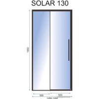 Душевая дверь Rea Solar 130 (черный/прозрачное стекло)
