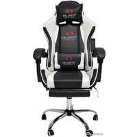 Игровое (геймерское) кресло Calviano Avanti Ultimato (черный/белый, с подножкой)
