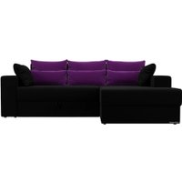 Угловой диван Mebelico Майами 15 114894 (правый, микровельвет, черный)