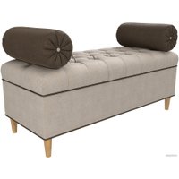 Банкетка Лига диванов Глория 113683 (рогожка бежевый/коричневый/коричневый)