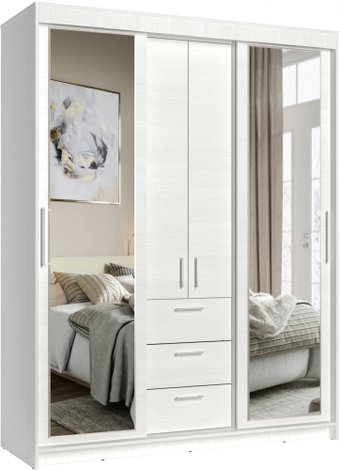 Шкаф-купе Евва Престиж 170 BB.2 ПР-4D2Z3S (белый)